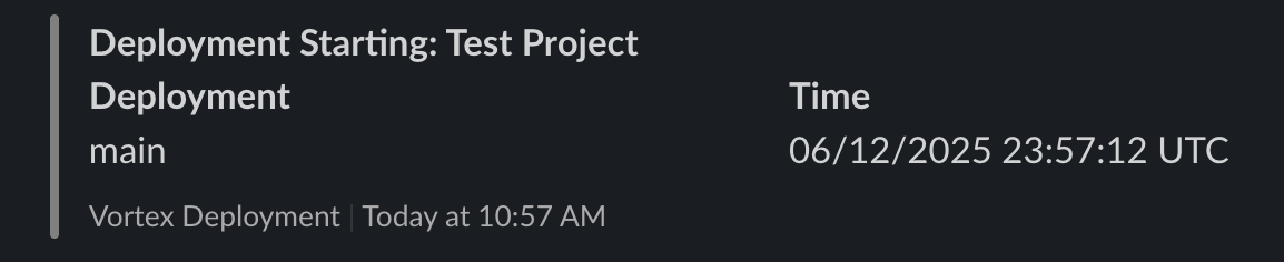 Slack notification - Deployment Starting